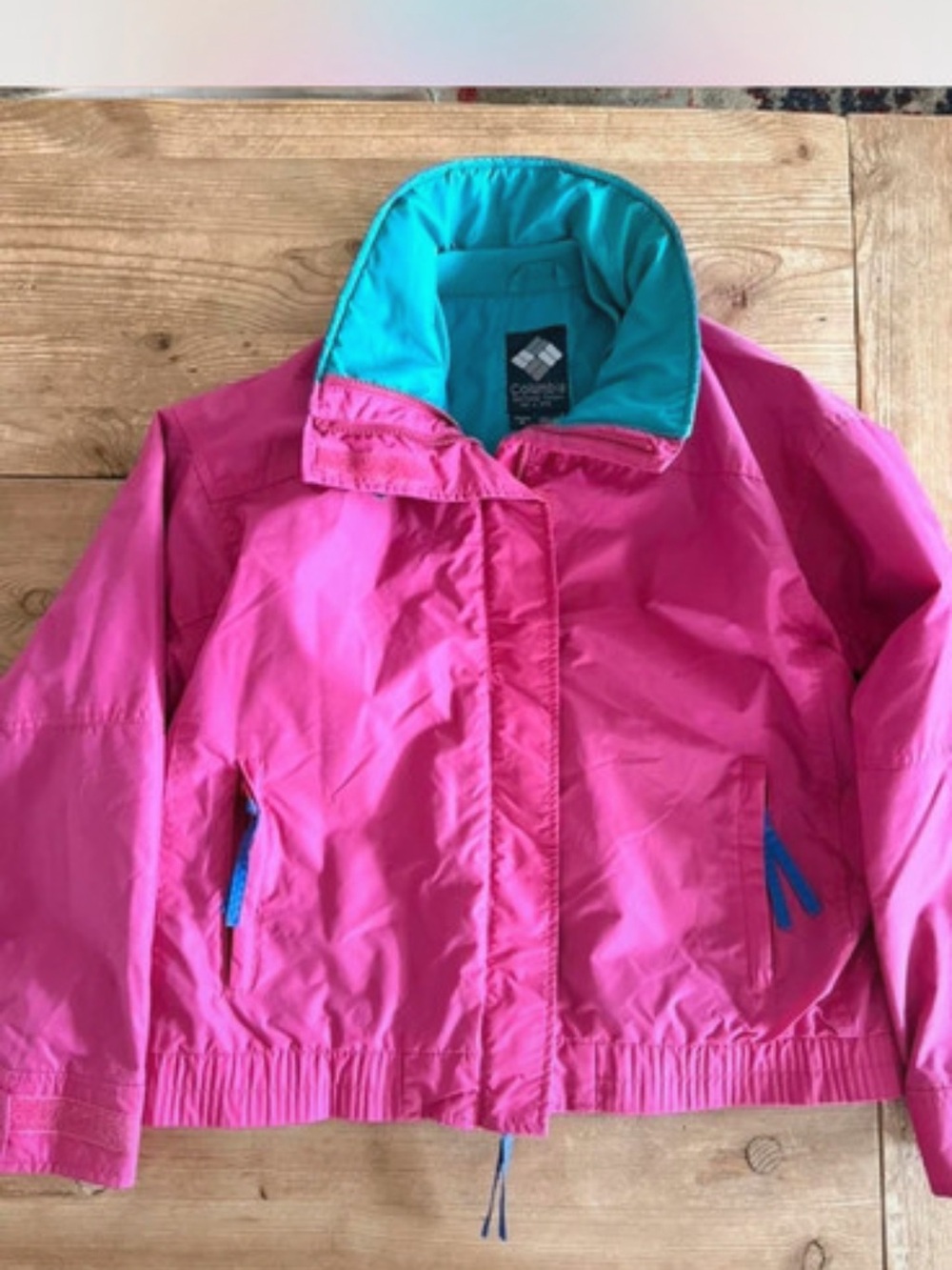 Columbia Pink Ski Jacket with Teal Lining